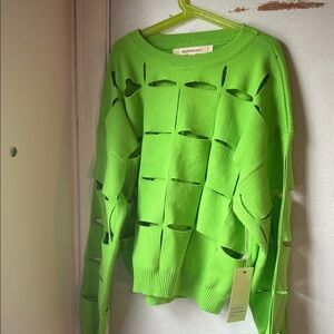 Bright Green Cut-Out Sweater